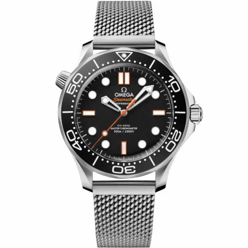 Omega Seamaster Diver 300M Master Co-Axial 42 No-Date Stainless Steel / Black - Orange / Mesh 210.30.42.20.01.018 (21030422001018)